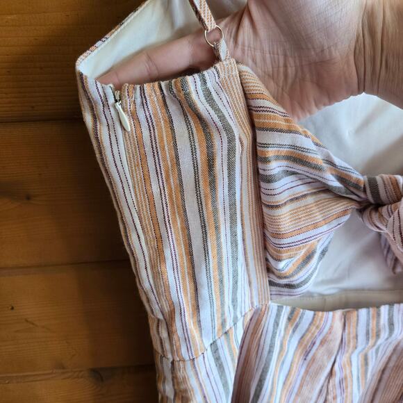 Altar'd State Apricot Striped Romper NWT M Open Tie Back Sleeveless Boho Summer - Picture 4 of 5
